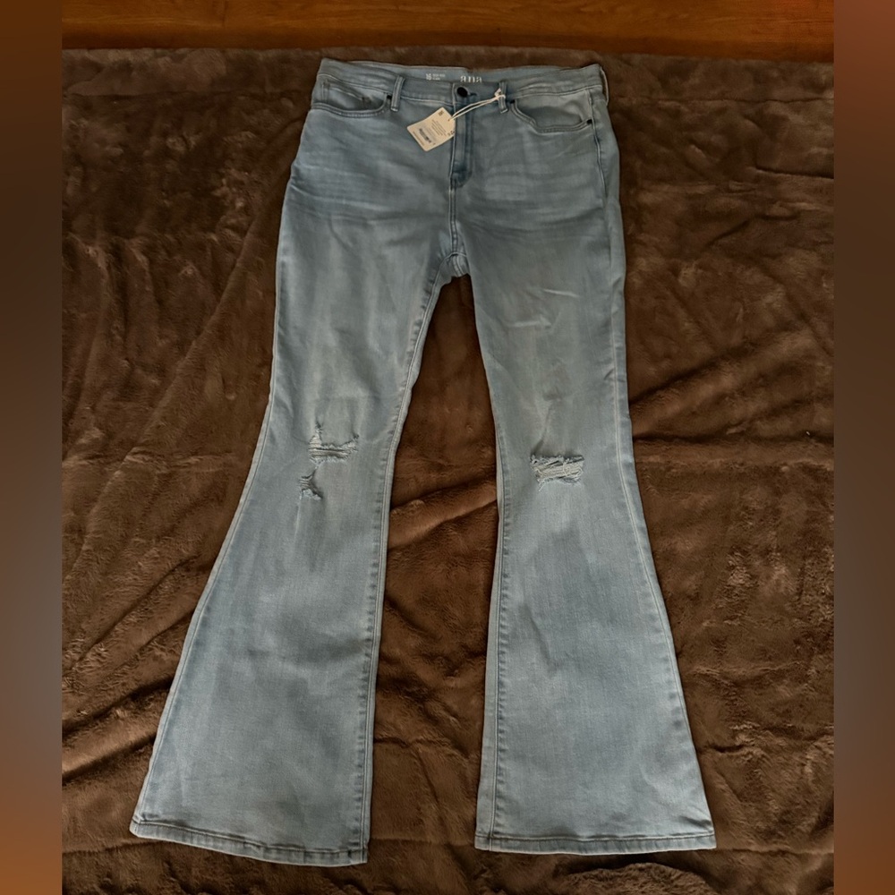 high rise flare jeans